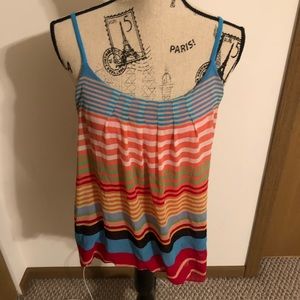 Rainbow striped tunic
